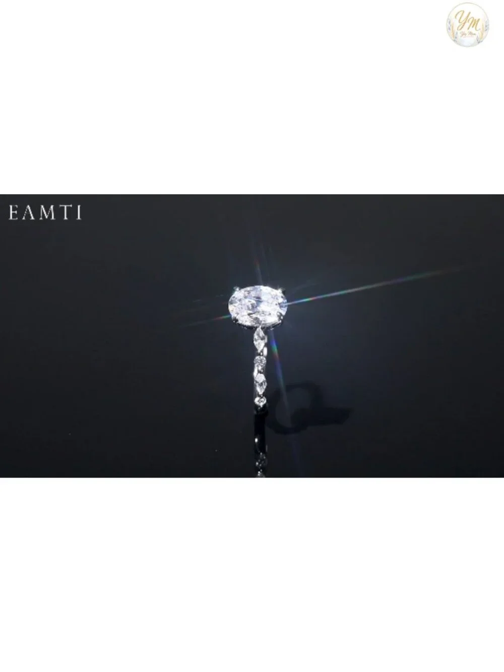 3 Carat CZ Engagement Ring 925 Sterling Silver Oval Halo
